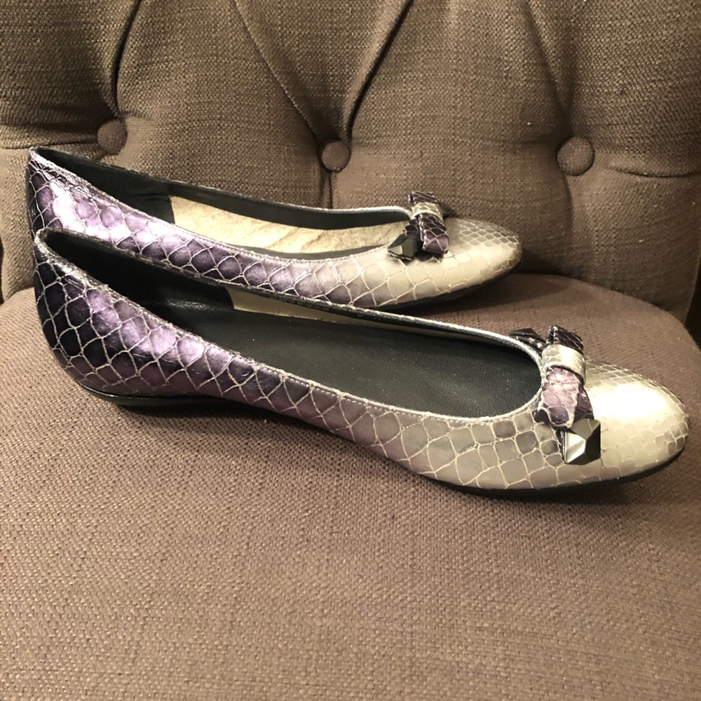 Stuart Weitzman Silver/Grey Metallic Python Flat - image 2